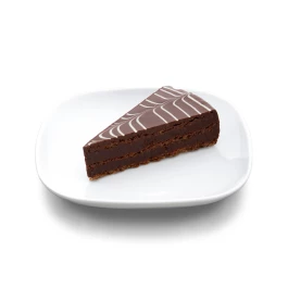 ZERO chocolate cake slice with sweeteners