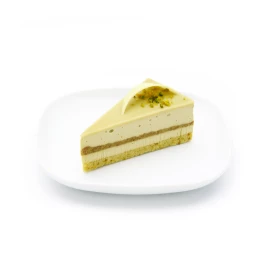 Crunchy pistachio cake slice